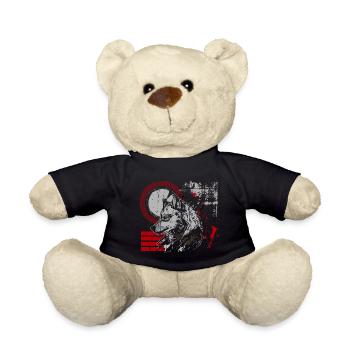 Tattoo Skull Red Horror - Teddy Bear - black - Front