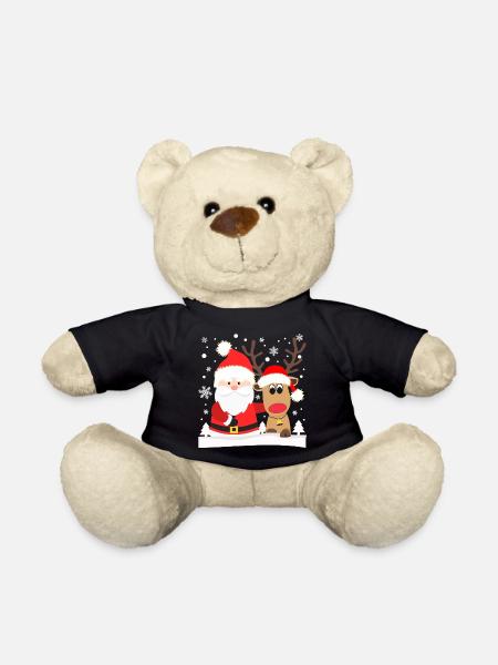 Père Noël avec renne Père Noël Noël - Nounours - noir