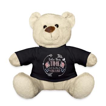 Time, Lifetime, Timeless - Teddy Bear - black - Front