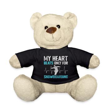 Snowboarder Schnee Berg Winterurlaub - Teddy - Schwarz - Vorne