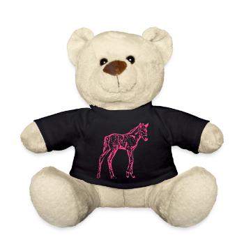 Pferd rosa pink - Teddy - Schwarz - Vorne