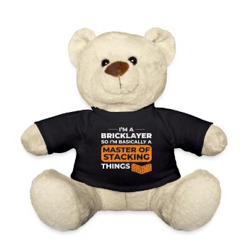 Maître de l’empilage humoristique maçon maçon brique - Nounours - noir - Devant
