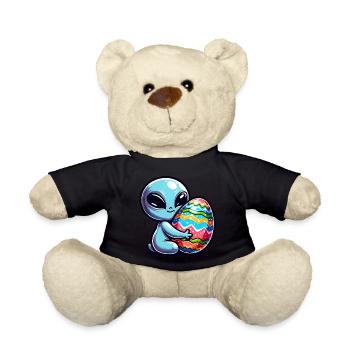 Ostern Alien Umarmung & Ei Liebe - Teddy - Schwarz - Vorne