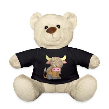Long-haired cow - Teddy Bear - black - Front