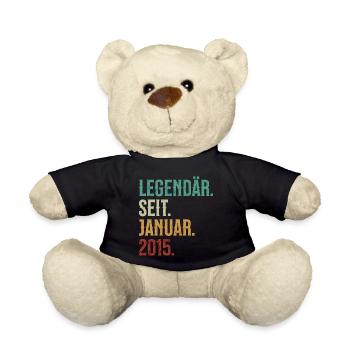 Legendär. Seit. Januar. 2015. Retro Birthday - Teddy - Schwarz - Vorne