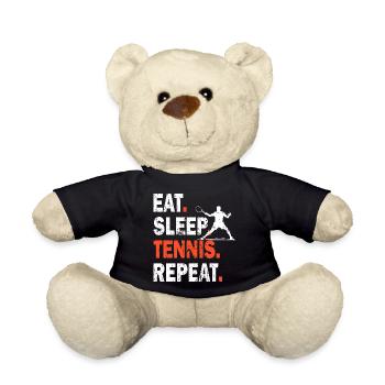 Chemise de tennis Eat Sleep Tennis Repeat Design - Nounours - noir - Devant