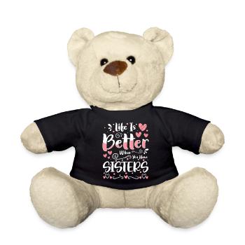 Sibling, Child, Sweet, Heart - Teddy Bear - black - Front