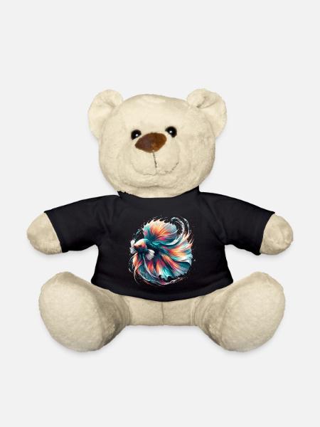 Leuchtender Betta Splendens, Kampffsich bunt - Teddy - Schwarz