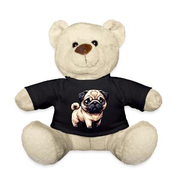 Hund Mops Polygon Geometrisch Design - Teddy - Schwarz - Vorne
