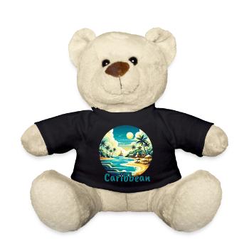 Caribbean Vacation American Beach - Teddy Bear - black - Front