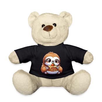 Le paresseux aime les lasagnes italiennes - Nounours - noir - Devant