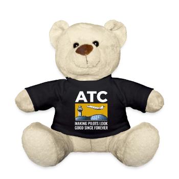 Contrôleur de la circulation aérienne ATC Aviation Humour Avion - Nounours - noir - Devant