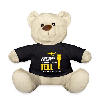 Air Traffic Controller ATC Aviation Humor Airplane - Teddy Bear - black - Front
