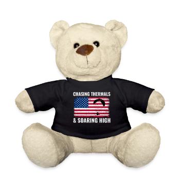Drapeau américain USA Parapente Pilote Parapente - Nounours - noir - Devant
