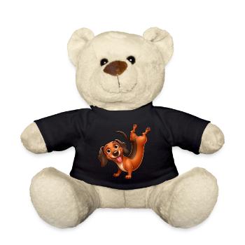 Drôle de teckel équilibre sur les mains gymnastique athlète - Nounours - noir - Devant