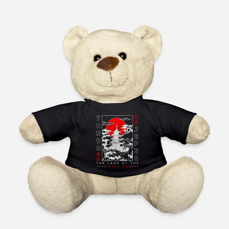 Japan Travel Flag Trip - Teddy Bear - black