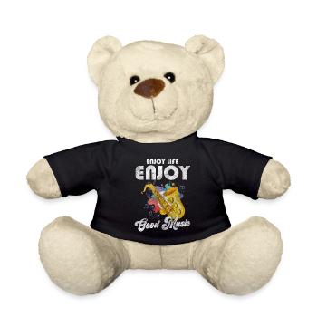 Straßenmusiker Stadtmusikant Kreativ Auftritt - Teddy - Schwarz - Vorne