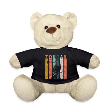 Bird Colorful Rainforest Rare - Teddy Bear - black - Front