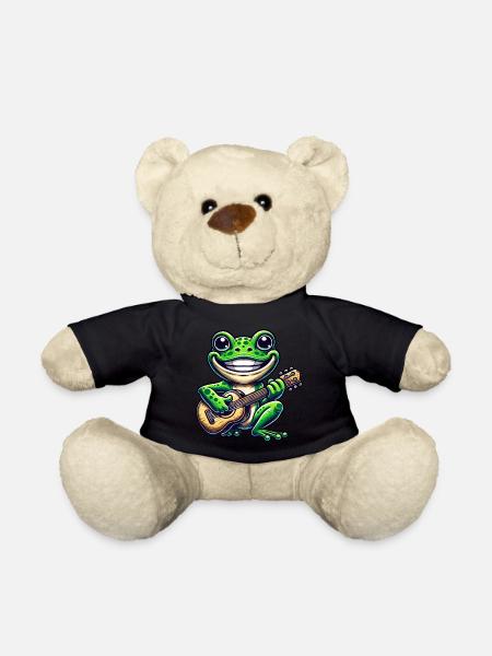 Süßer Frosch mit Gitarre - Teddy - Schwarz