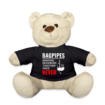 Bagpipe Player Instrument Scottish Scotland Music - Teddy Bear - black - Front