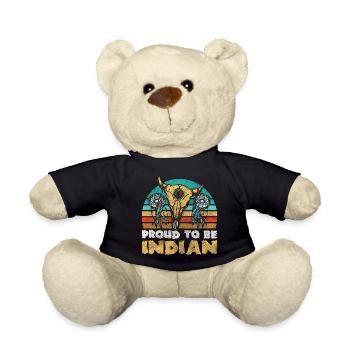 Native American Feather Headdress Dead Symbols - Teddy Bear - black - Front