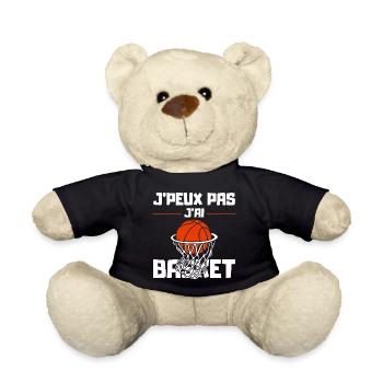 I Can't I Have Basketball - Teddy Bear - black - Front