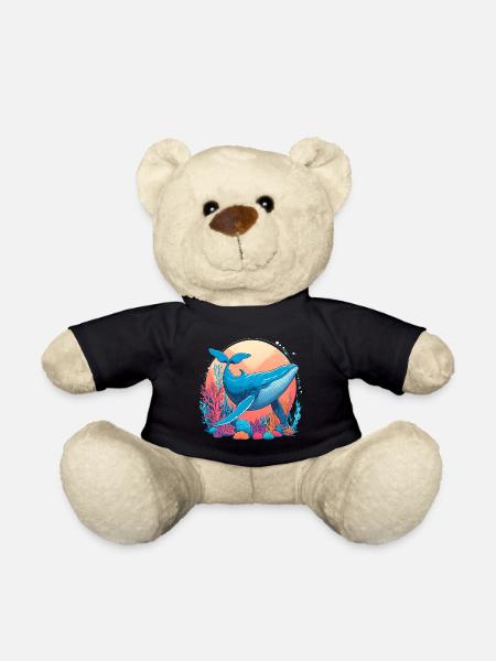Blauwal-Zeichnung - Teddy - Schwarz