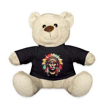 Amerikanischer Indianer Amerikaner - Teddy - Schwarz - Vorne