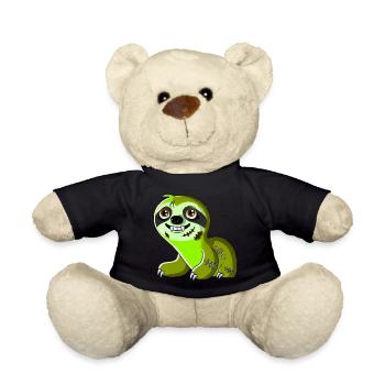 Lustiges Halloween Faultier Zombie Cartoon - Teddy - Schwarz - Vorne