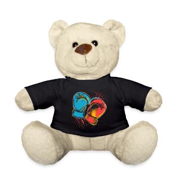 Boxhandschuhe Grafik - Teddy - Schwarz - Vorne