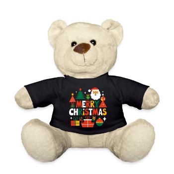 Lebendiges Design für frohe Weihnachten - Teddy - Schwarz - Vorne