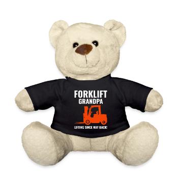 Forklift Operator Heavy Equipment Driver Grandpa - Teddy Bear - black - Front