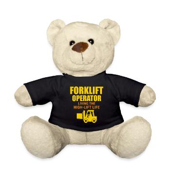 Forklift Operator Heavy Equipment Driver Funny - Teddy Bear - black - Front