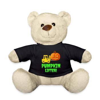 Halloween Forklift Operator Pumpkin Lifter - Teddy Bear - black - Front