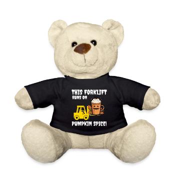 Halloween Forklift Operator Pumpkin Spice Funny - Teddy Bear - black - Front