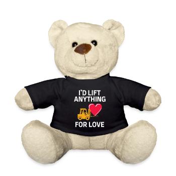Forklift Operator Driver Valentine’s Day Funny - Teddy Bear - black - Front