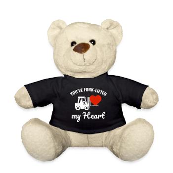 Forklift Operator Driver Valentine’s Day Funny - Teddy Bear - black - Front