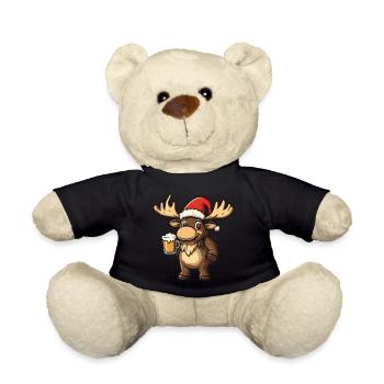 Elch Weihnachten Bier - Teddy - Schwarz - Vorne