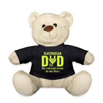 Électricien Papa Technicien en électricité Fête des pères - Nounours - noir - Devant