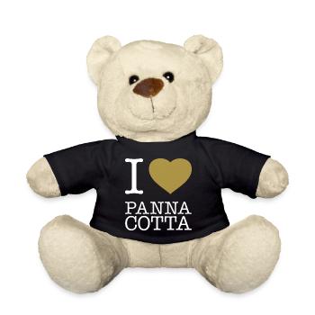 I LOVE PANNA COTTA - Teddy Bear - black - Front
