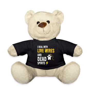 Elektriker Halloween Humor Live Wires Toter Geist - Teddy - Schwarz - Vorne