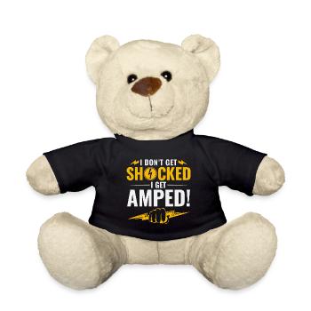 Lineman Amped Shock Humor Brave Voltage Work - Teddy Bear - black - Front