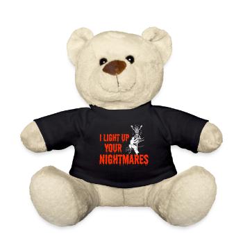 Lineman Halloween Nightmare Spooky Electric Design - Teddy Bear - black - Front