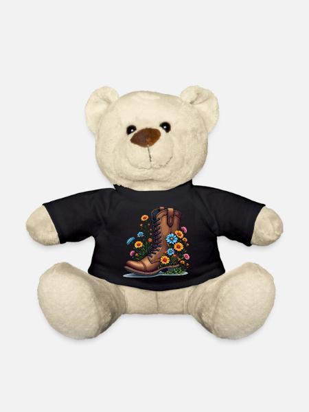 Floral Schuh - Flower Power - Teddy - Schwarz