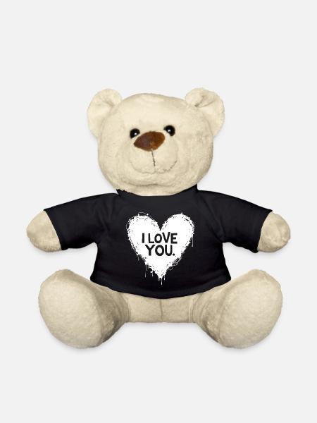 Je t’aime, blanc - Nounours - noir