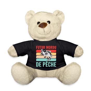Mordu de Pêche pour bébé - Nounours - noir - Devant