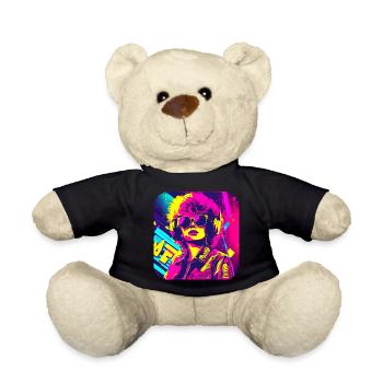 80s Retro Radio Star - Teddy Bear - black - Front