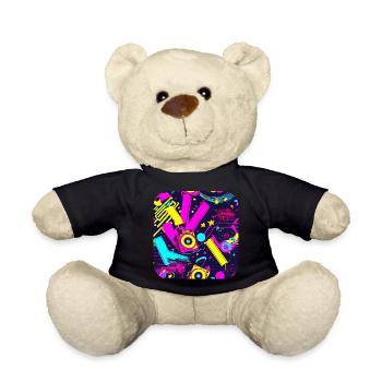 80er Neon Style Vintage Remix - Teddy - Schwarz - Vorne