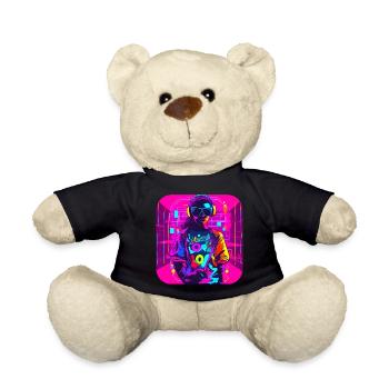 80s Retro Radio Star Icon - Teddy Bear - black - Front