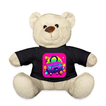 80s Retro Radio Star Nostalgia - Teddy Bear - black - Front